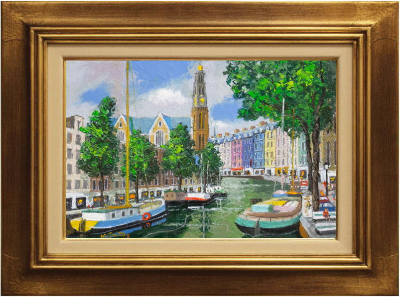 楽天市場】斉藤 要 「 アムステルダムの運河 」 油絵 ・ 油彩画 F4 ( 4