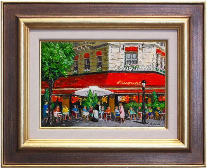 楽天市場】斉藤 要「 カフェフーケ 」 油絵 油彩画 SM サムホール