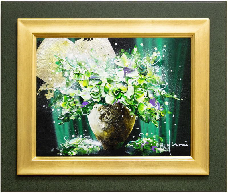 楽天市場】立川広己 「 グリーンのバラ 」 油絵 ・ 油彩画 F6 ( 6号