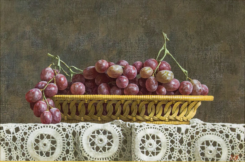 楽天市場】岩戸敏彦 「 葡萄 」 油絵 油彩画 P6 ( 6号 )【中古