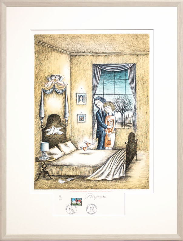 楽天市場】レイモン ・ ペイネ 「 窓辺の二人 」 リトグラフ 版画