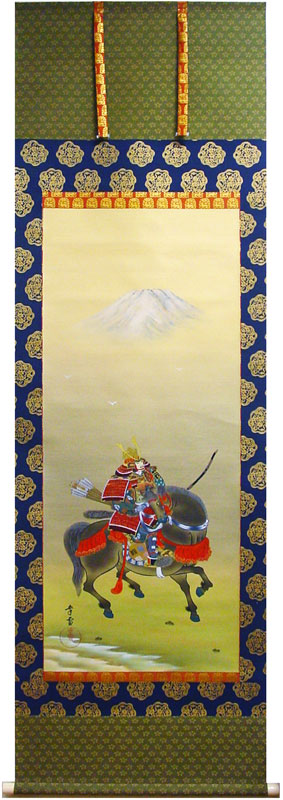 楽天市場】国井幸雪 「 武者 」 掛軸 ( 尺八立) : 内田画廊