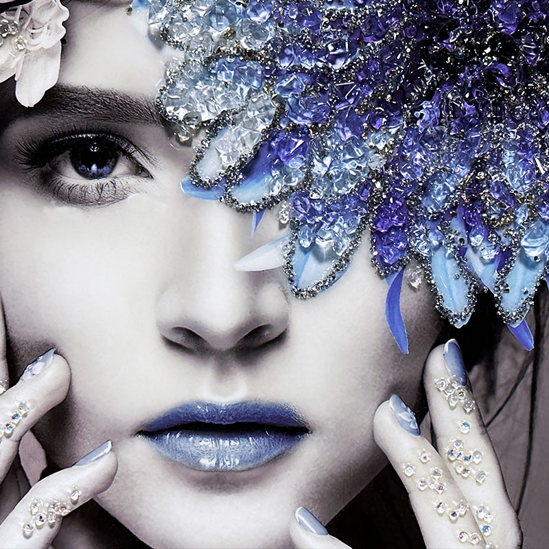 楽天市場】水晶パネル アートパネル 50×50cm 金フレーム付き 女性 人物