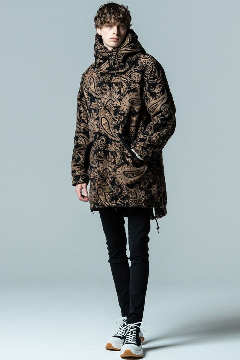 楽天市場】glamb (グラム) GB0323/JKT08 : Hi Neck Mods Coat Paisley