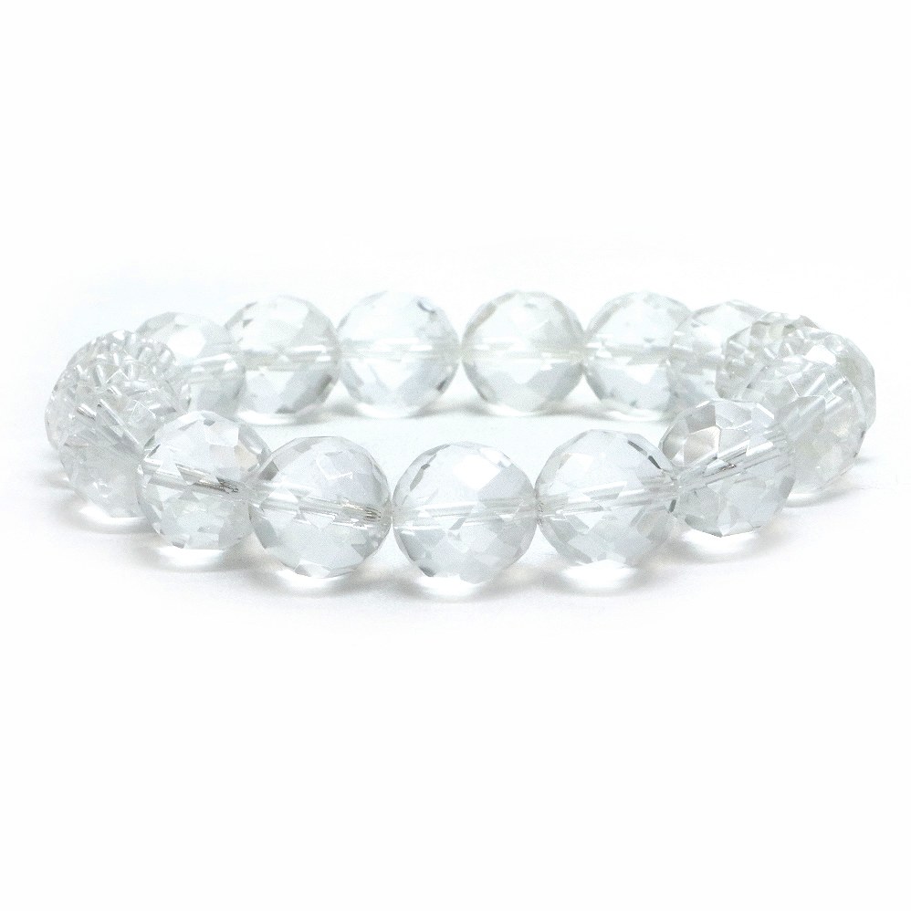 楽天市場】水晶 クリスタル【カット】12mm 数珠 天然石 ブレスレット