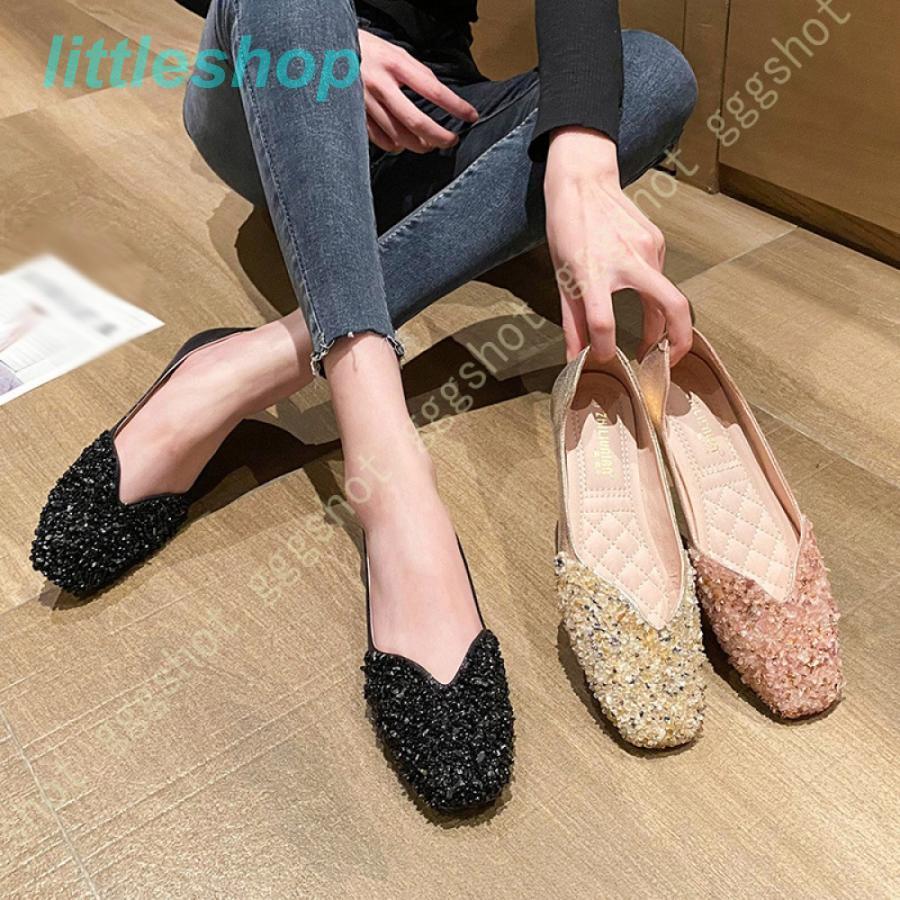 楽天市場】フラットシューズ レディース ビジュー ラメ キラキラ