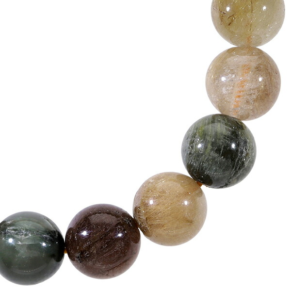 楽天市場】ミックスルチルクォーツ ブレスレット 11mm 18cm メンズM