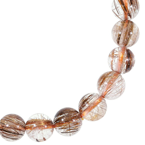 楽天市場】ブラウンルチルクォーツ ブレスレット 7.3mm 17.5cm メンズM