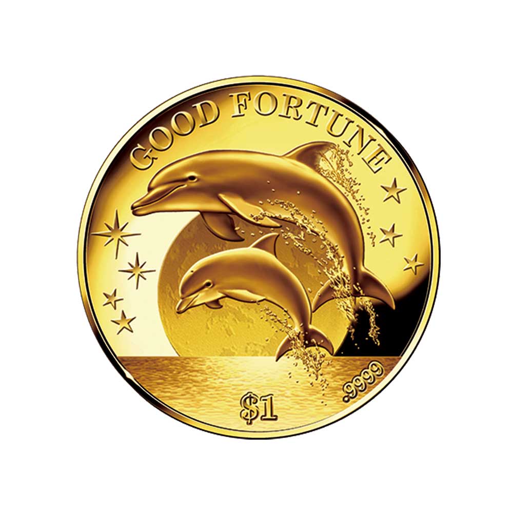 楽天市場】月とイルカの金貨 宝飾純金 コインペンダント ペンダント