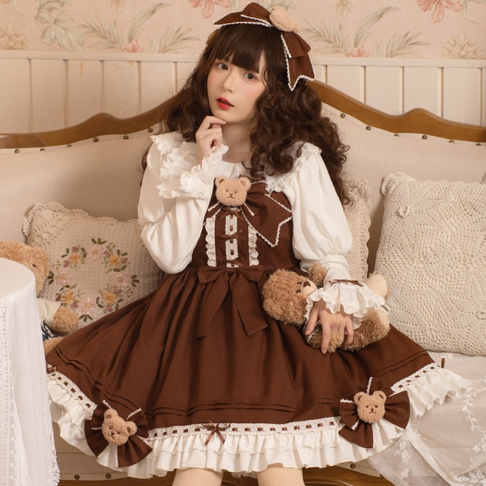 楽天市場】ワンピース ロリータ クマ ドレス コスプレ衣装 茶色