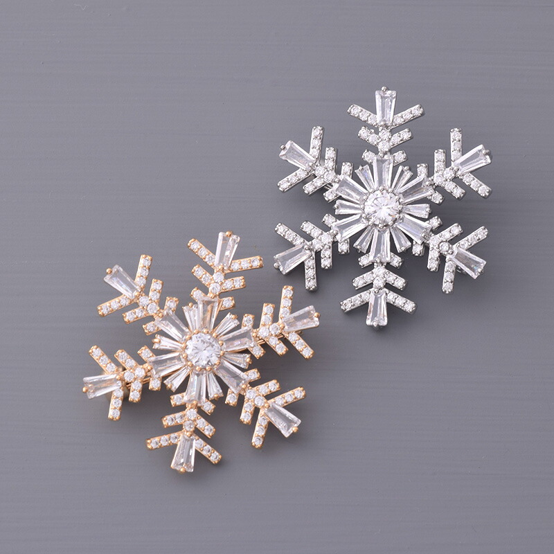 楽天市場】ブローチ 雪の結晶 ラインストーン キラキラ 高品質