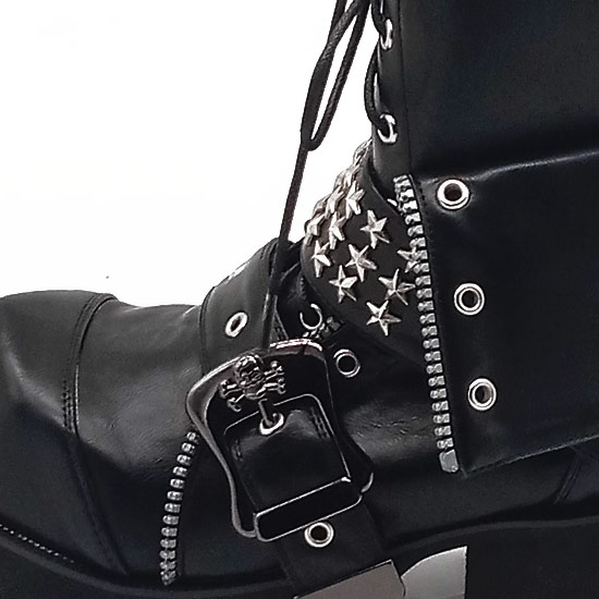 楽天市場】ブーツ メンズ スタッズブーツ 本革 レザー モード系 ブーツ