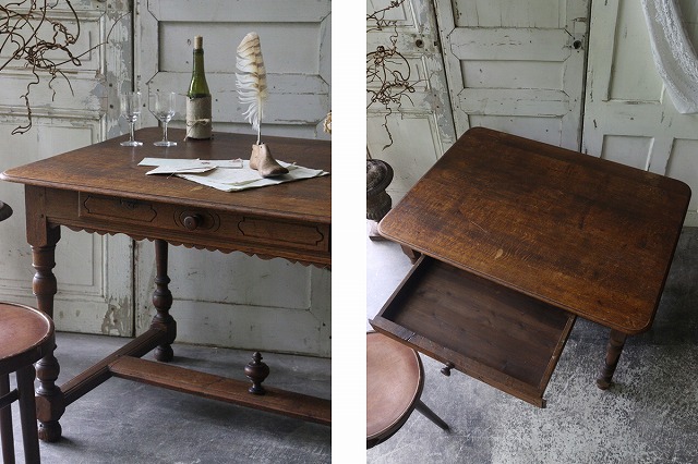 楽天市場】フランスアンティーク ドロワー付きデスク 机 E76 : リカム