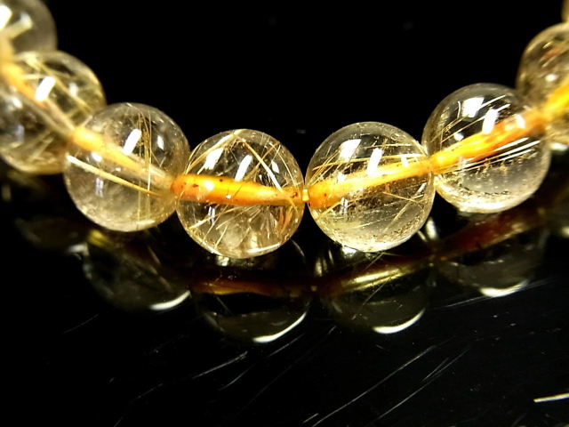 楽天市場】パワーストーン 天然石 高透明 ゴールドルチル ルチル