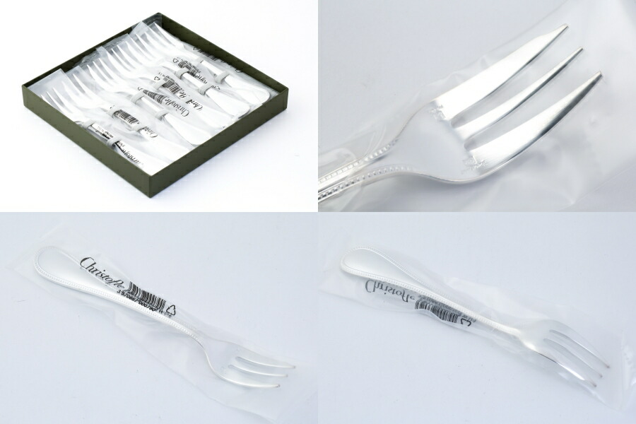 クリストフル パール ケーキ フォーク 6本セット SVメッキ【未開封品