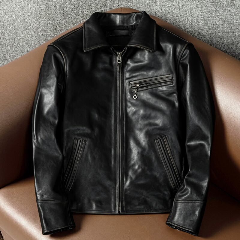 楽天市場】茶芯 レザージャケット 馬革 ライダース ホースハイド