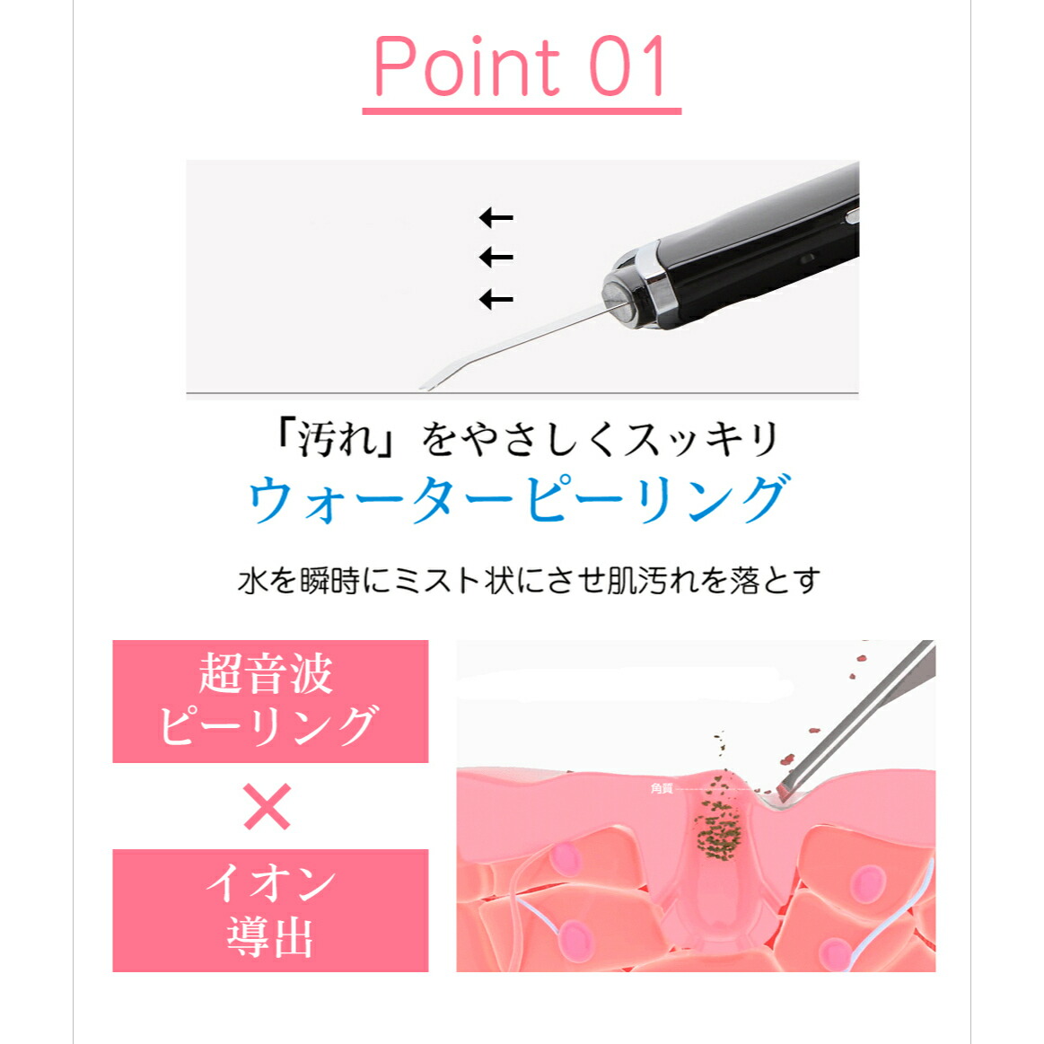 楽天市場】ウォーターピーリング ピーリング 超音波美顔器 超音波振動