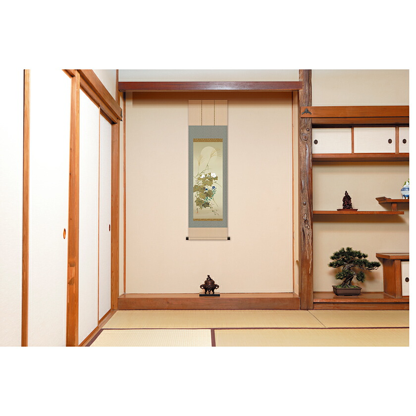 楽天市場】酒井抱一『十二か月花鳥図』二月『菜花に雲雀図』掛軸 : 光