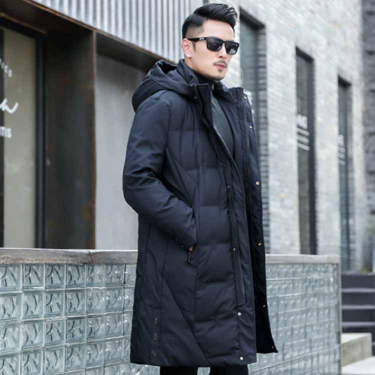 楽天市場】 フード付き ダウンジャケット ビジネス ロング丈 ミドル