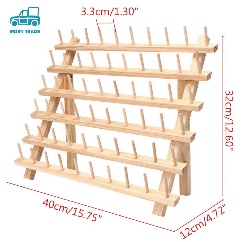 楽天市場】糸巻ラック ミシン糸 60本 ボビン 刺繍糸 糸立て 台 木製