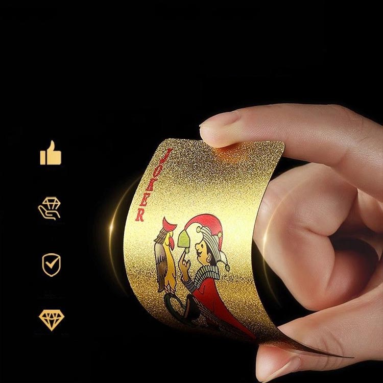 楽天市場】2組セット ゴールドトランプ プラスチック 金色 トランプ