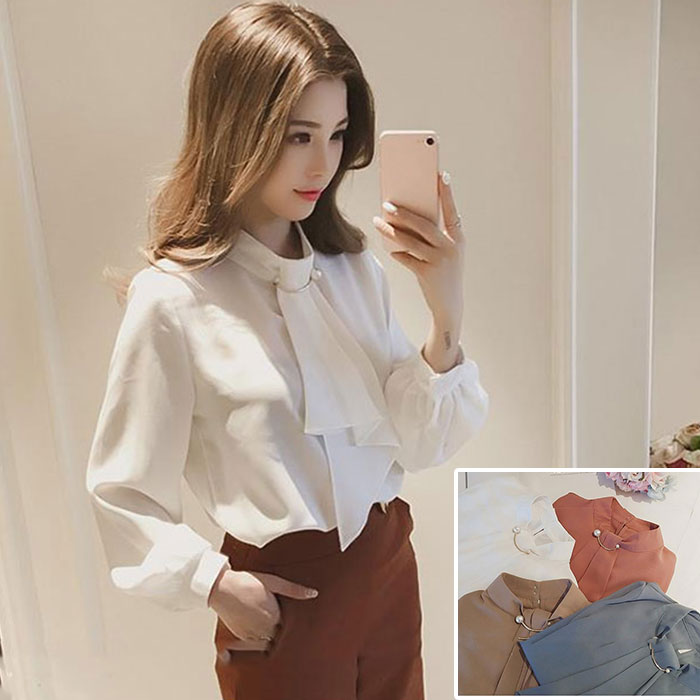 楽天市場】ジョーゼット ボウタイブラウスの通販