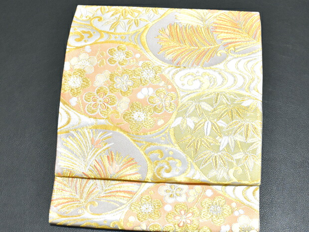 楽天市場】シルバー 西陣織 藤原謹製 正絹 高級袋帯 光琳寿文【お仕立