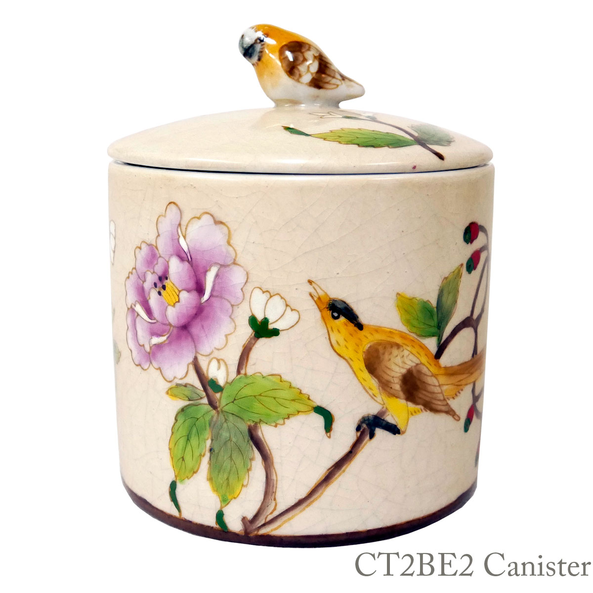 楽天市場】シノワズリ 装飾 オーナメント キャニスター 花鳥柄 陶器