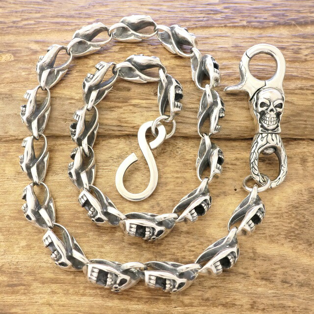 楽天市場】ウォレットチェーン シルバー 925スカル ドクロ 骸骨 銀 銀