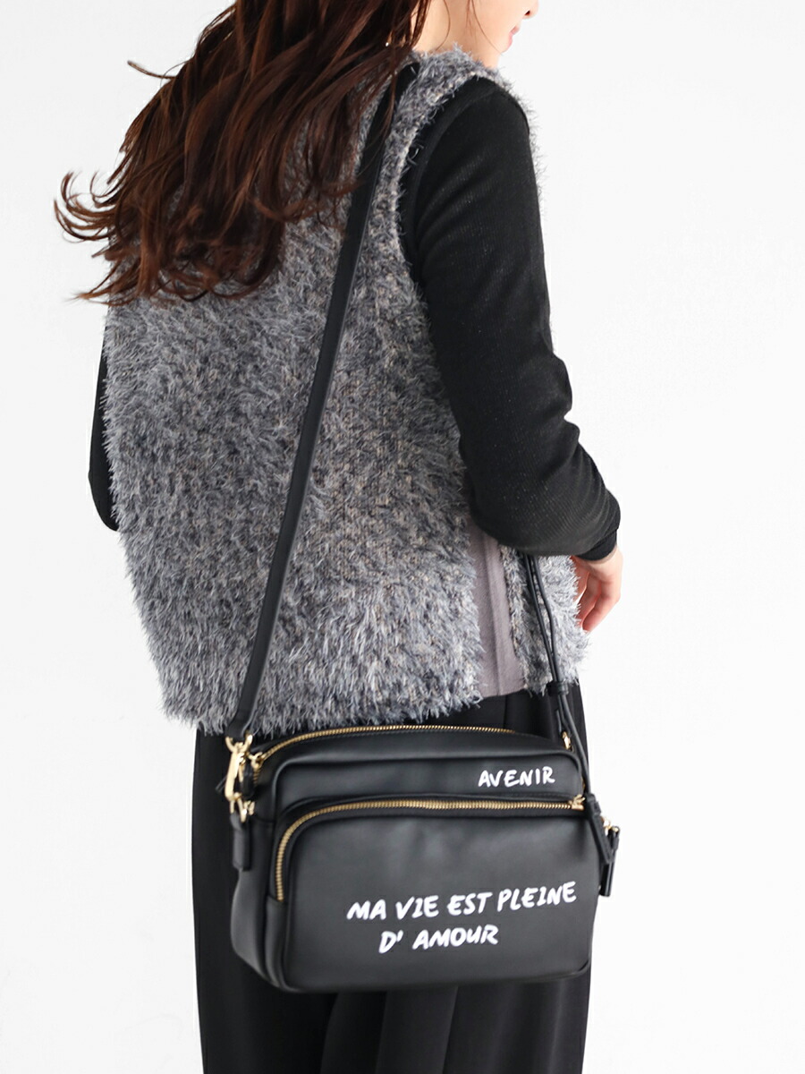 楽天市場】Vin メッセージプリントスクエアショルダーバッグ