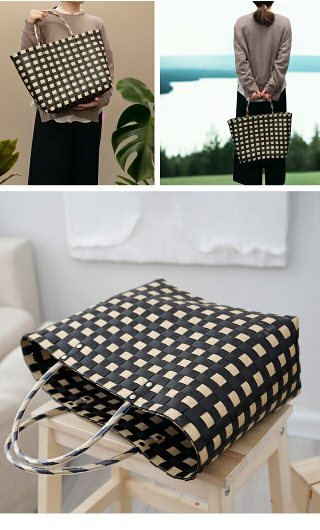 楽天市場】［レビュー特典］かごバッグ トート チェック かご ストロー