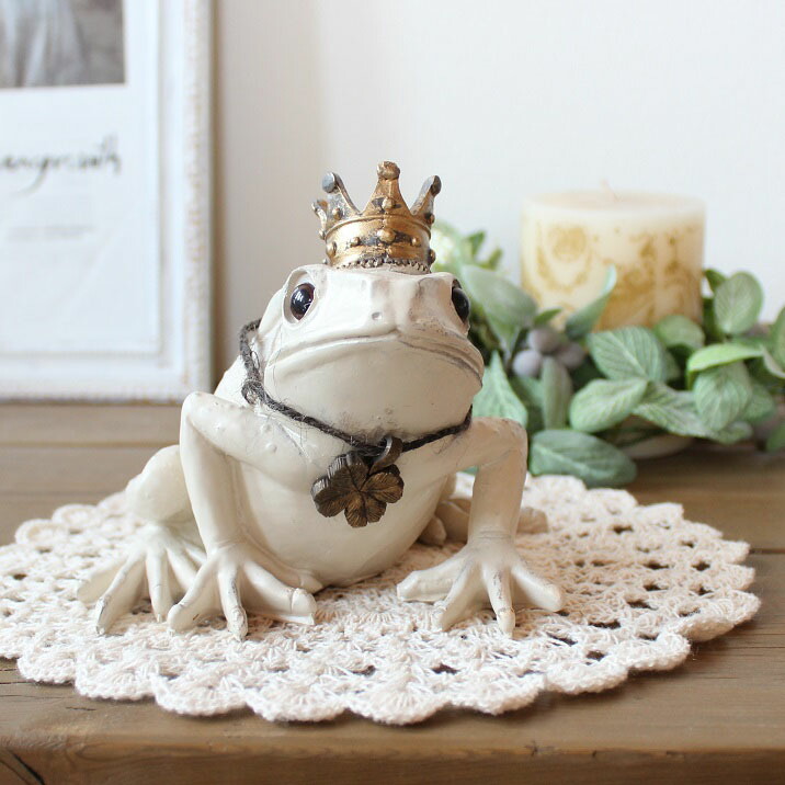 楽天市場】ガーデンオーナメント カエル S カエル王様 カエル王子 王冠