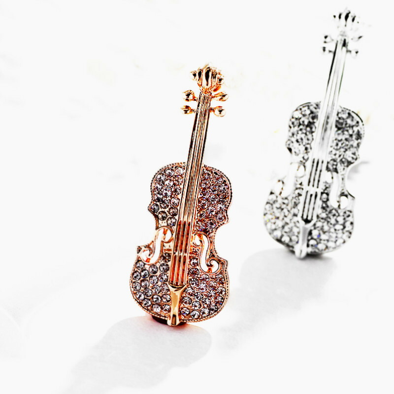 楽天市場】オーストリア スワロフスキー 使用 バイオリン ブローチ2