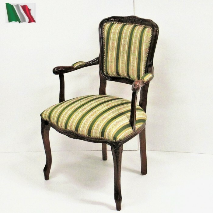楽天市場】ダイニングチェア 肘付き イタリア製 家具 完成品 木製 布
