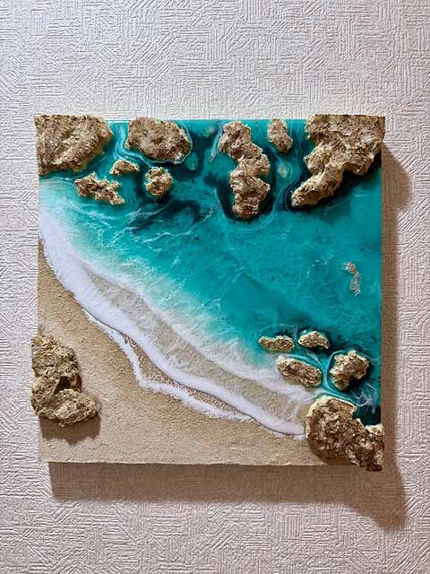 楽天市場】HA-JA WORLDオーシャンレジンアートパネル サイズ(300×300mm