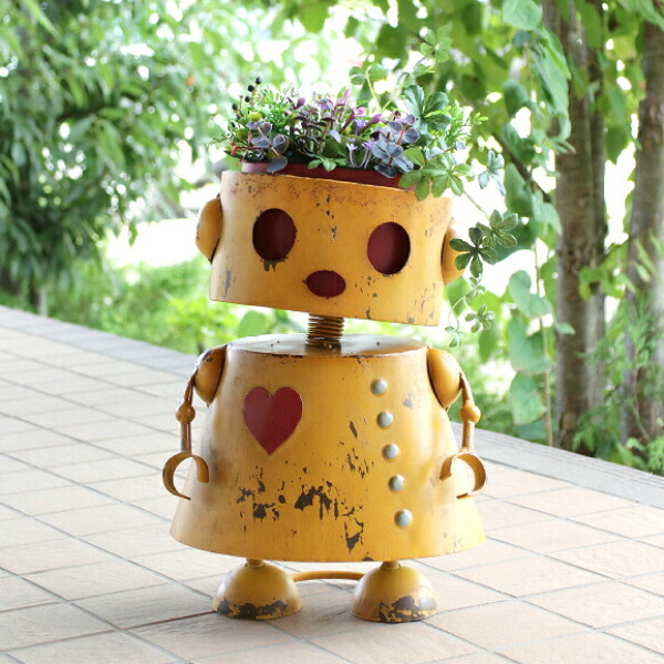 楽天市場】植木鉢 かわいい ブリキ ロボット 鉢 5号 おしゃれ ロボ