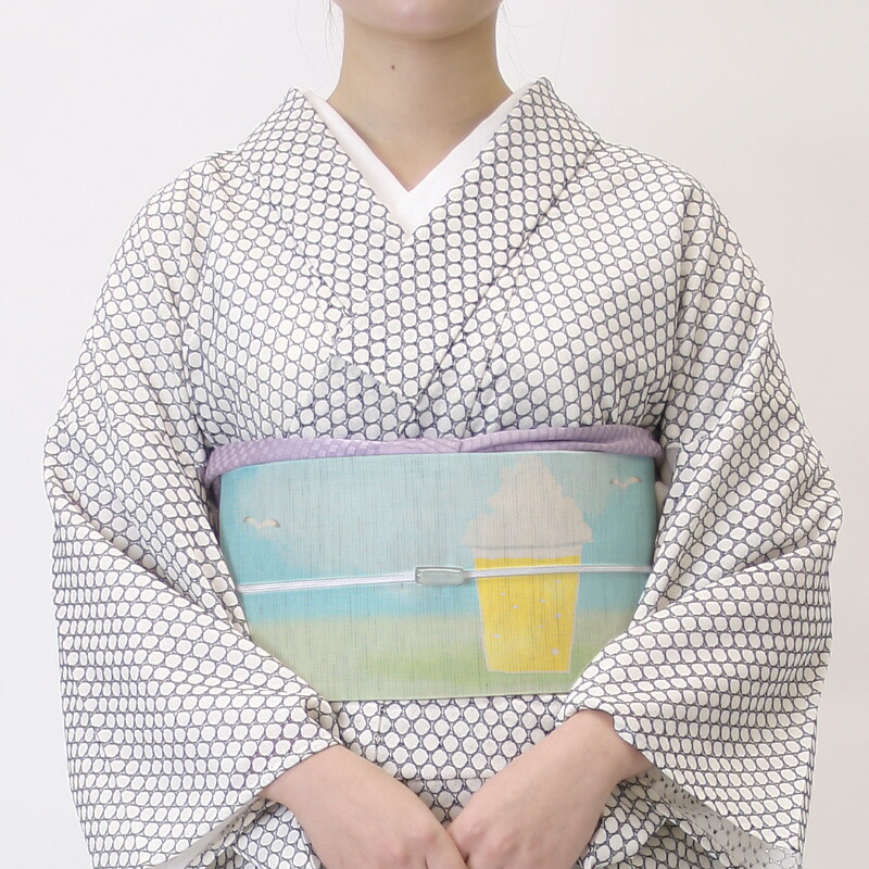 楽天市場】麻 夏帯 夏用 京袋帯《召しませ花》お仕立て上がり 染京