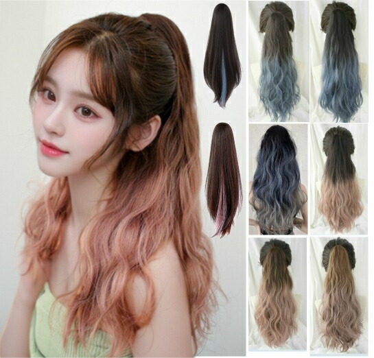 楽天市場】ポニーテール ウィッグ グラデーションカラー クリップ