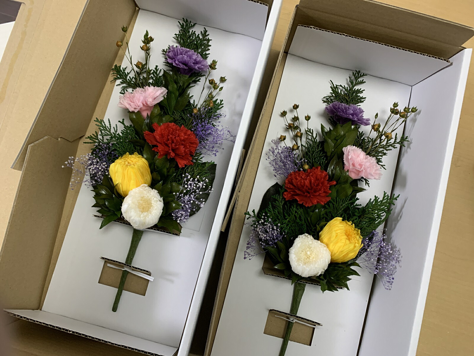 楽天市場】清 プリザーブドフラワー 仏花 左右 一対 花器無し 御供物