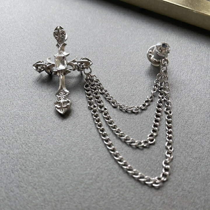 楽天市場】【本日限定8%OFF対象】【訳あり】クロス チェーン ブローチ