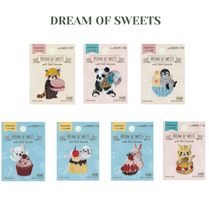 楽天市場】ワッペン DREAM OF SWEETS シリーズ 全7種類 同種3台紙