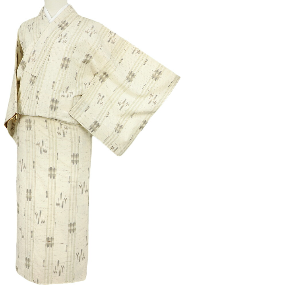 楽天市場】ぜんまい紬 正絹 リサイクル 着物 ベージュ 白 琉球絣 燕