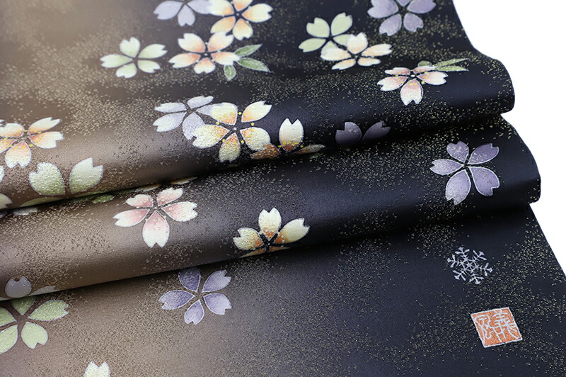 楽天市場】【 中古 】 袋帯 中古 リサイクル 正絹 黒 花 桜 夜桜