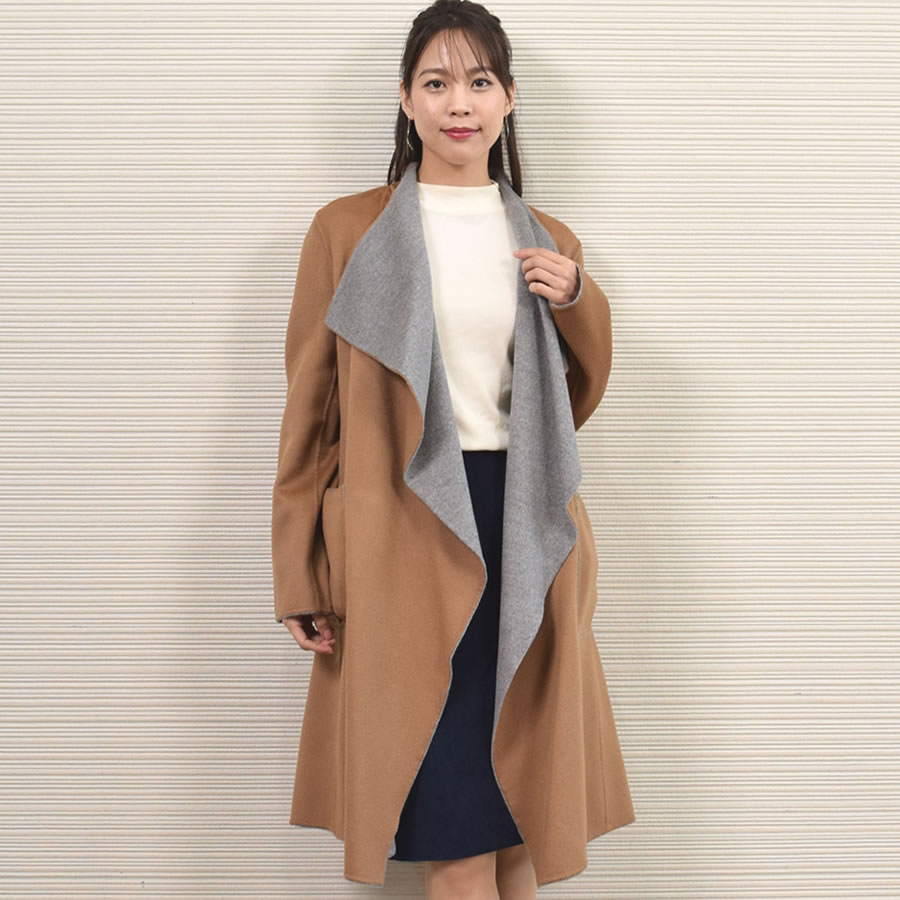 楽天市場】カシミヤ コート ダブルフェイス リバーシブル コート