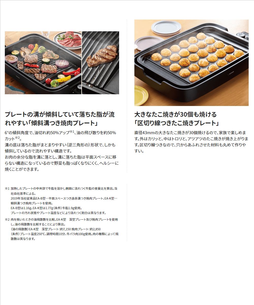 楽天市場】象印（ZOJIRUSHI）【EA-KK30-BA】ホットプレート □やきやき