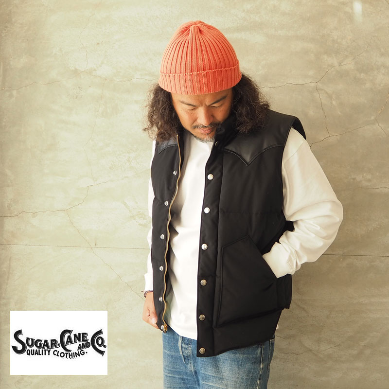 楽天市場】SUGAR CANE シュガーケーン ダウンベスト LEATHER YOKE T/C