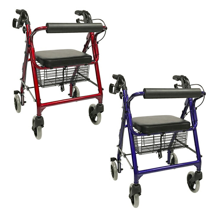 美品島製作所 四輪歩行車 シンフォニー AR シルバーカー ピンク 島