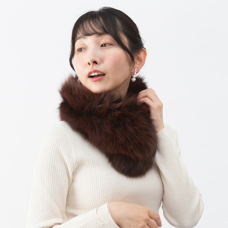 楽天市場】日本製 SAGA サガ フォックス ファー マフラー リアルファー