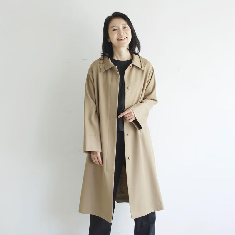 楽天市場】尾州 ウール100% コート 付け襟 比翼 ロング ノーカラー