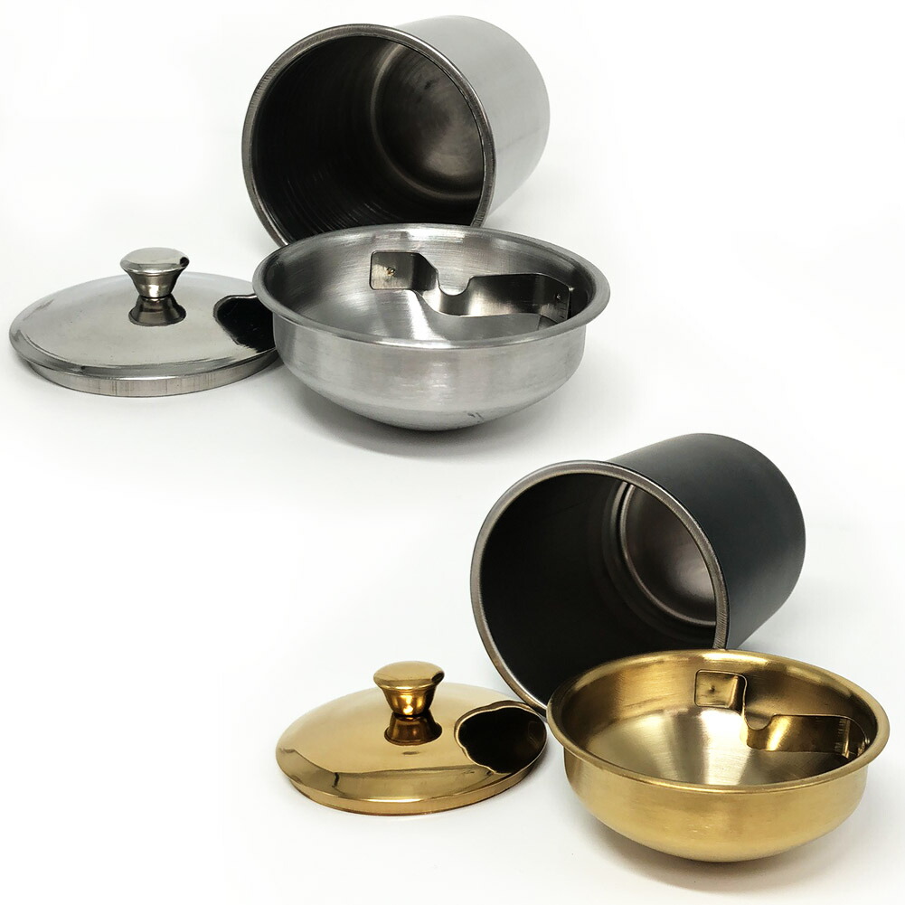 楽天市場】灰皿 蓋つき 2カラー ブラック シルバー アンティーク